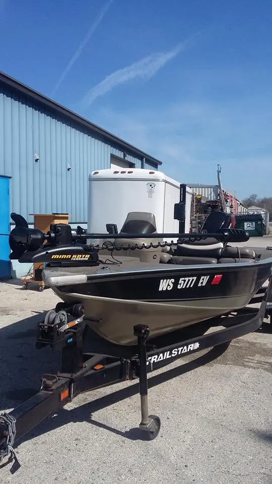 Professional trolling motor installation on a fishing boat at Anchors A'Weigh in Waukesha, WI